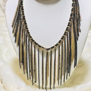 Jonathan Martin Collection two tone chain bib statement necklace new